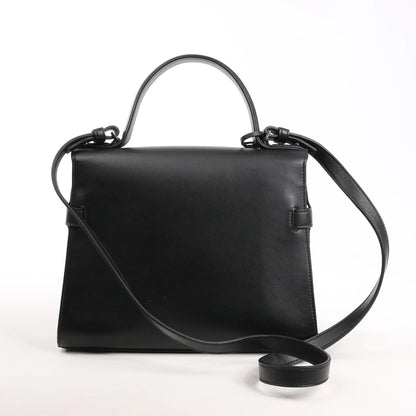 Delvaux Tempete MM Leather 2Way Handbag in Black