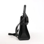 Delvaux Tempete MM Leather 2Way Handbag in Black