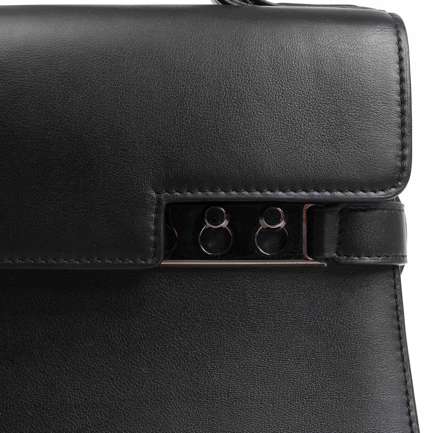 Delvaux Tempete MM Leather 2Way Handbag in Black