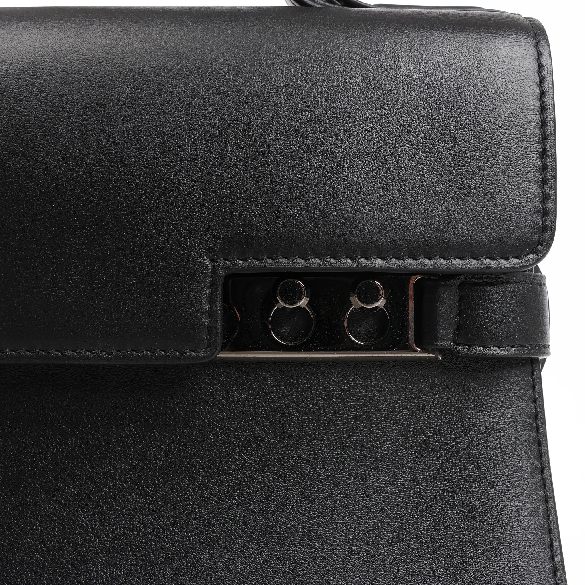 Delvaux Tempete MM Leather 2Way Handbag in Black