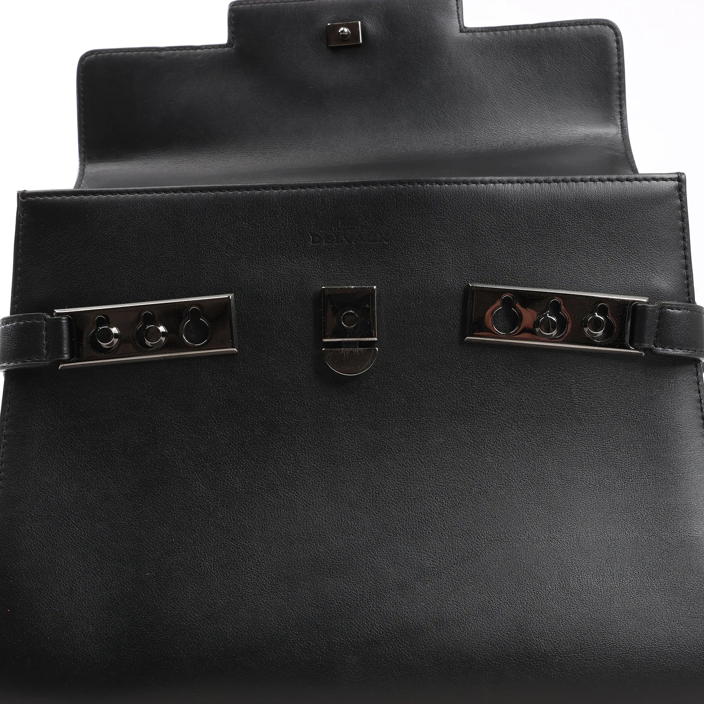 Delvaux Tempete MM Leather 2Way Handbag in Black