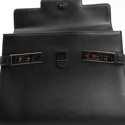 Delvaux Tempete MM Leather 2Way Handbag in Black