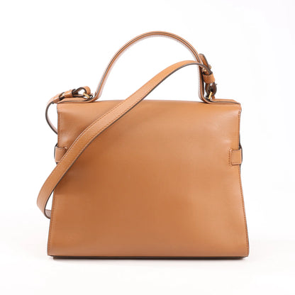 Delvaux Tempete MM Leather 2Way Handbag in Brown