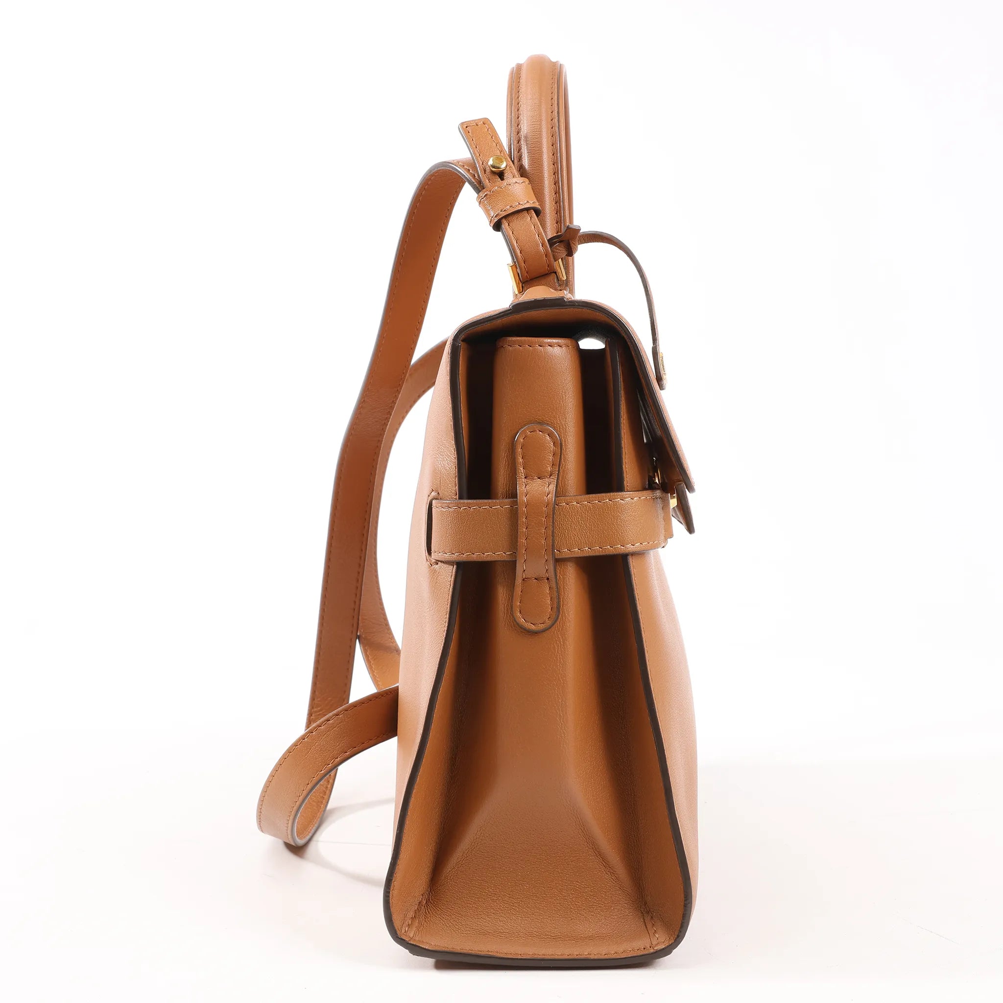 Delvaux Tempete MM Leather 2Way Handbag in Brown
