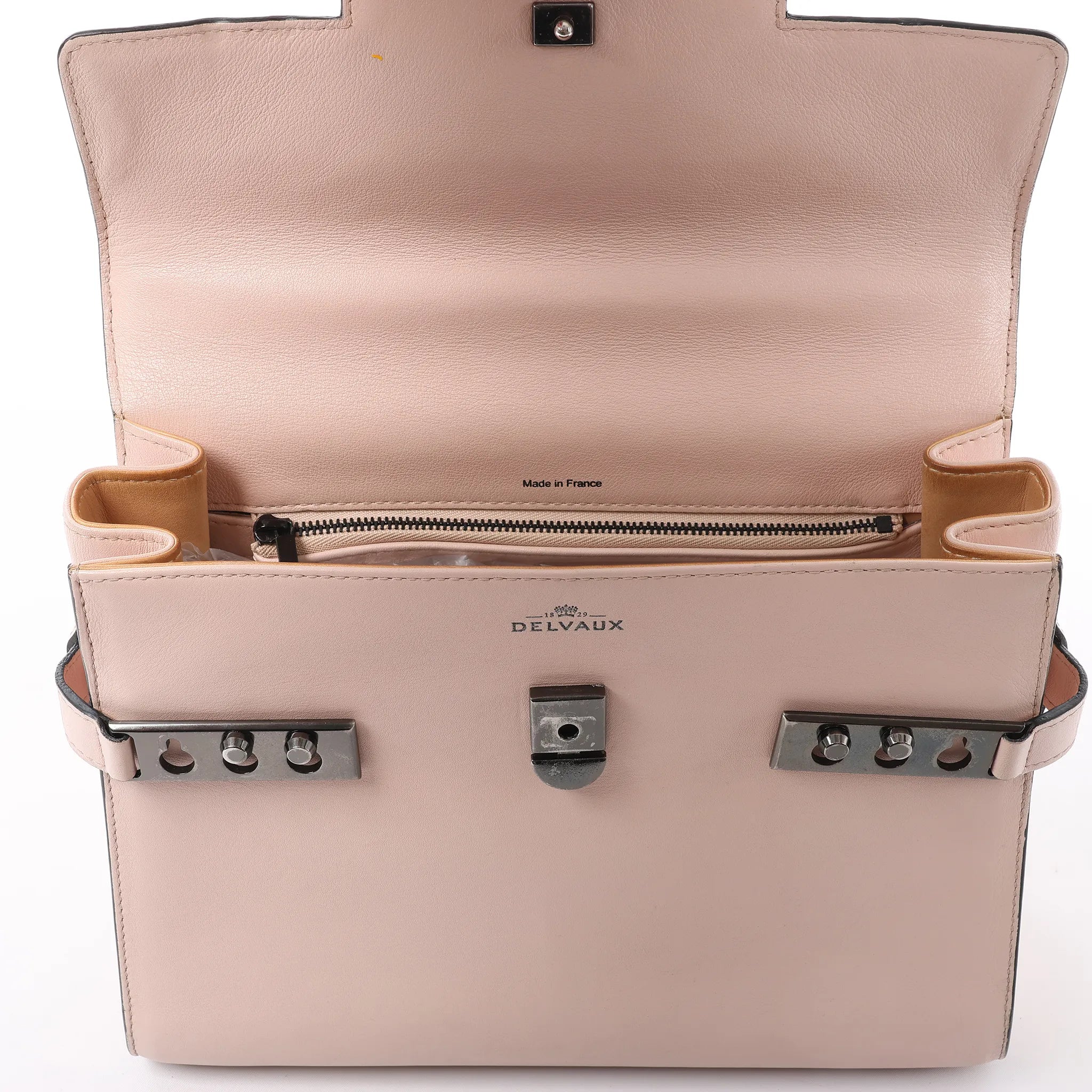 Delvaux Tempête MM Leather 2Way Handbag in Pink