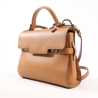 Delvaux Tempête PM Leather 2Way Handbag in Brown
