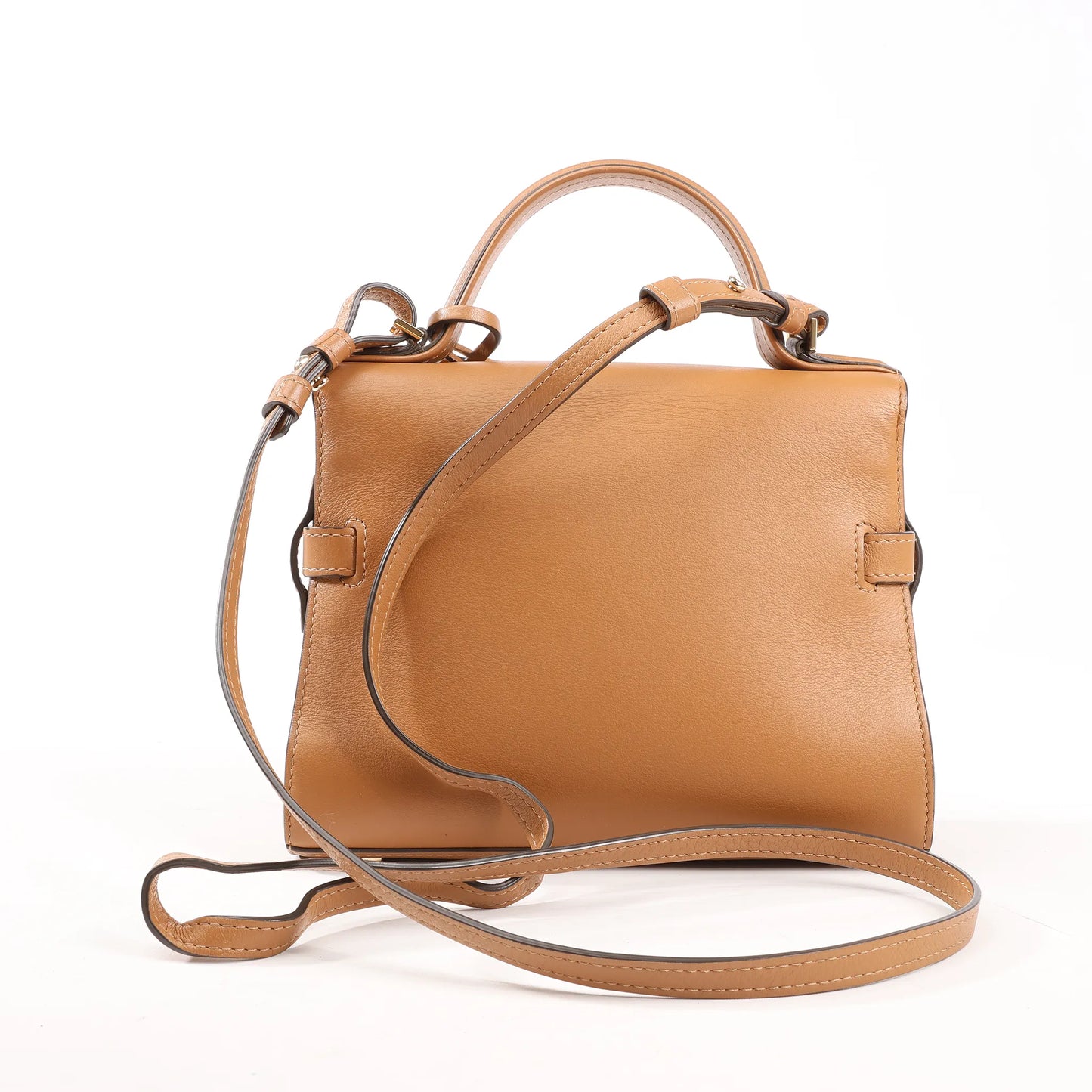 Delvaux Tempête PM Leather 2Way Handbag in Brown