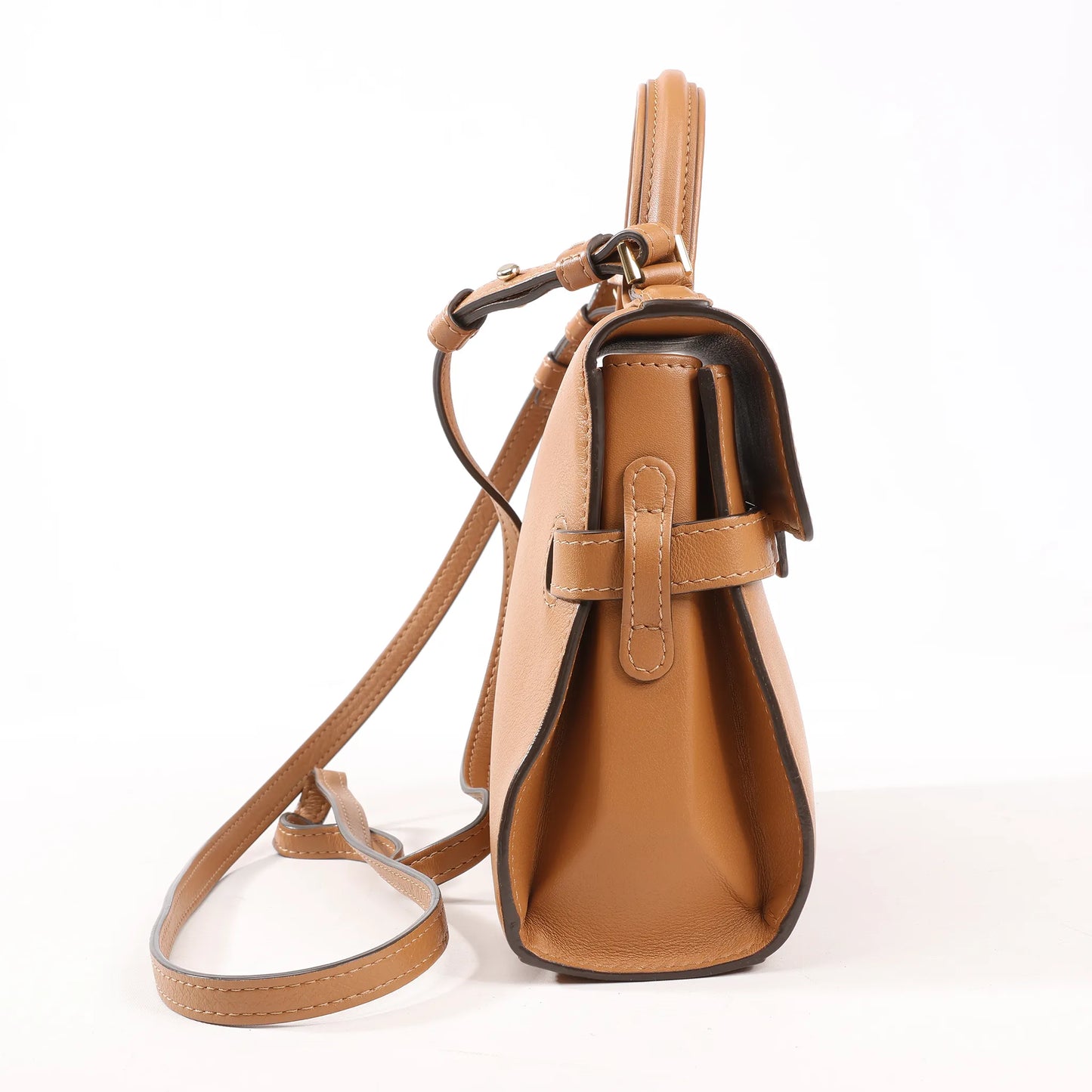 Delvaux Tempête PM Leather 2Way Handbag in Brown