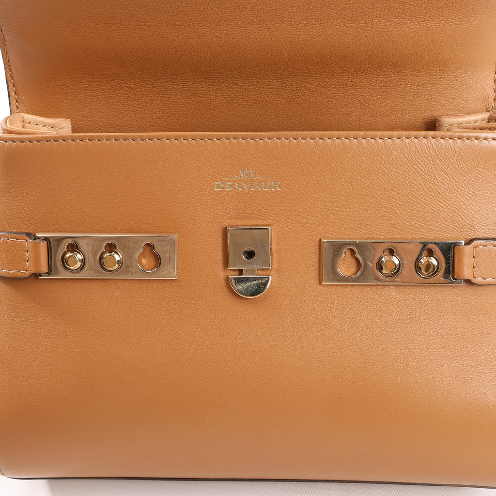 Delvaux Tempête PM Leather 2Way Handbag in Brown
