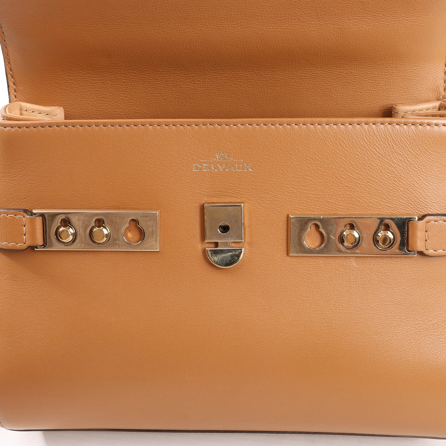 Delvaux Tempête PM Leather 2Way Handbag in Brown
