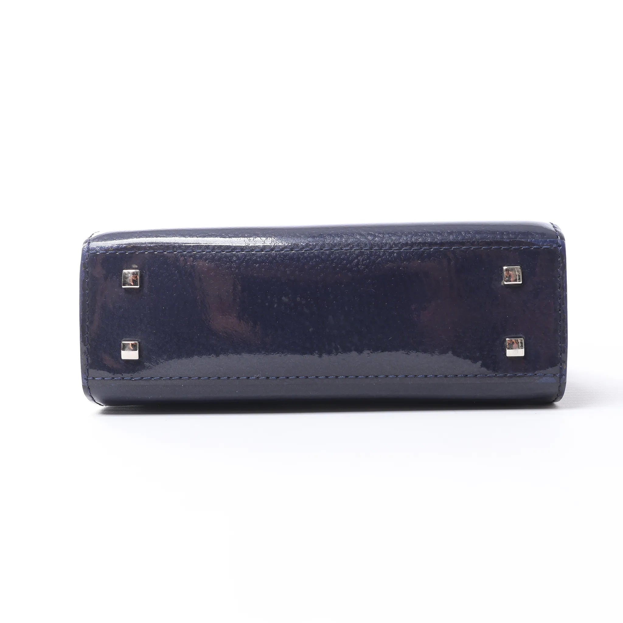 Delvaux Tempête Mini Patent Leather 2Way Crossbody Bags in Navy Blue