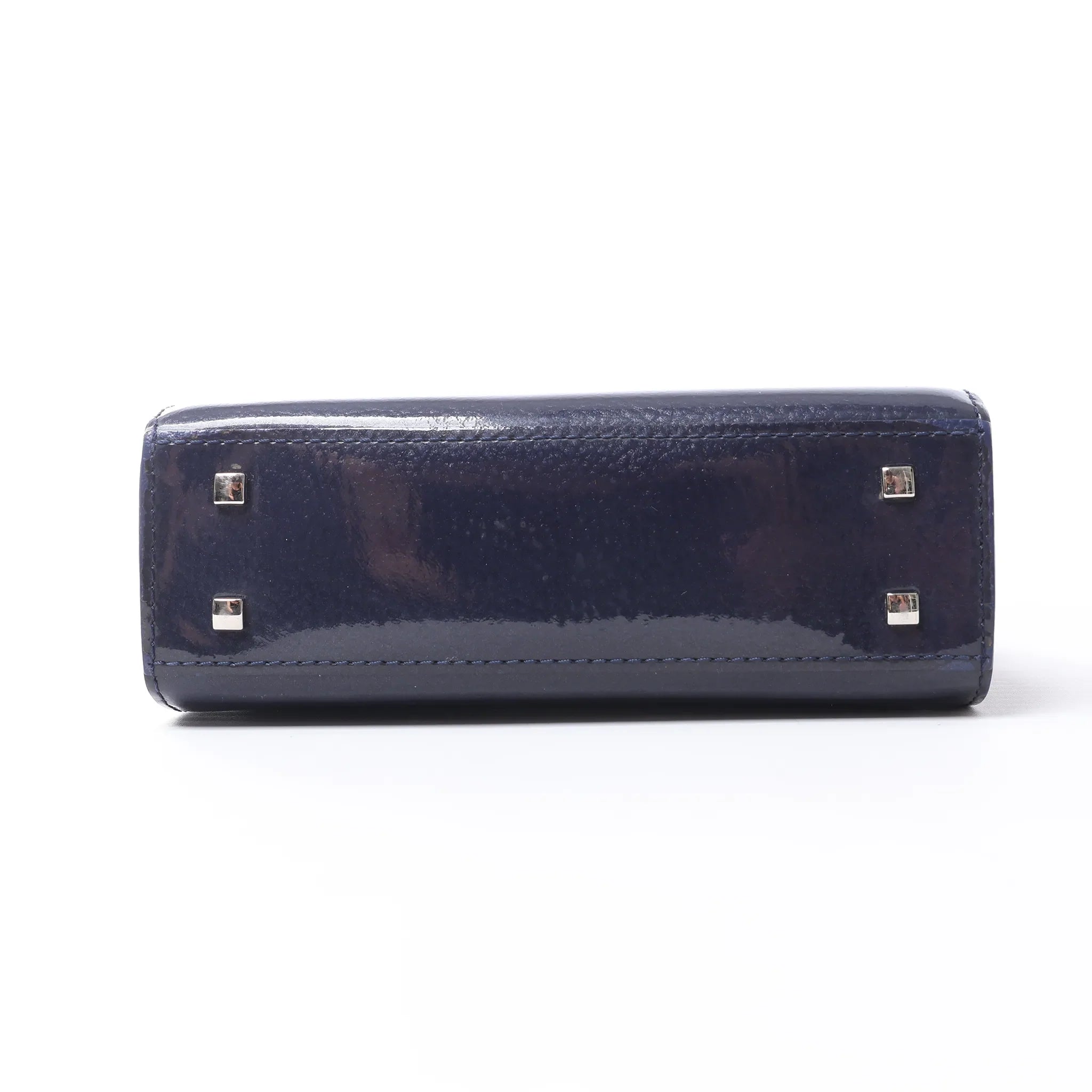Delvaux Tempête Mini Patent Leather 2Way Crossbody Bags in Navy Blue
