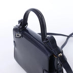 Delvaux Tempête Mini Patent Leather 2Way Crossbody Bags in Navy Blue