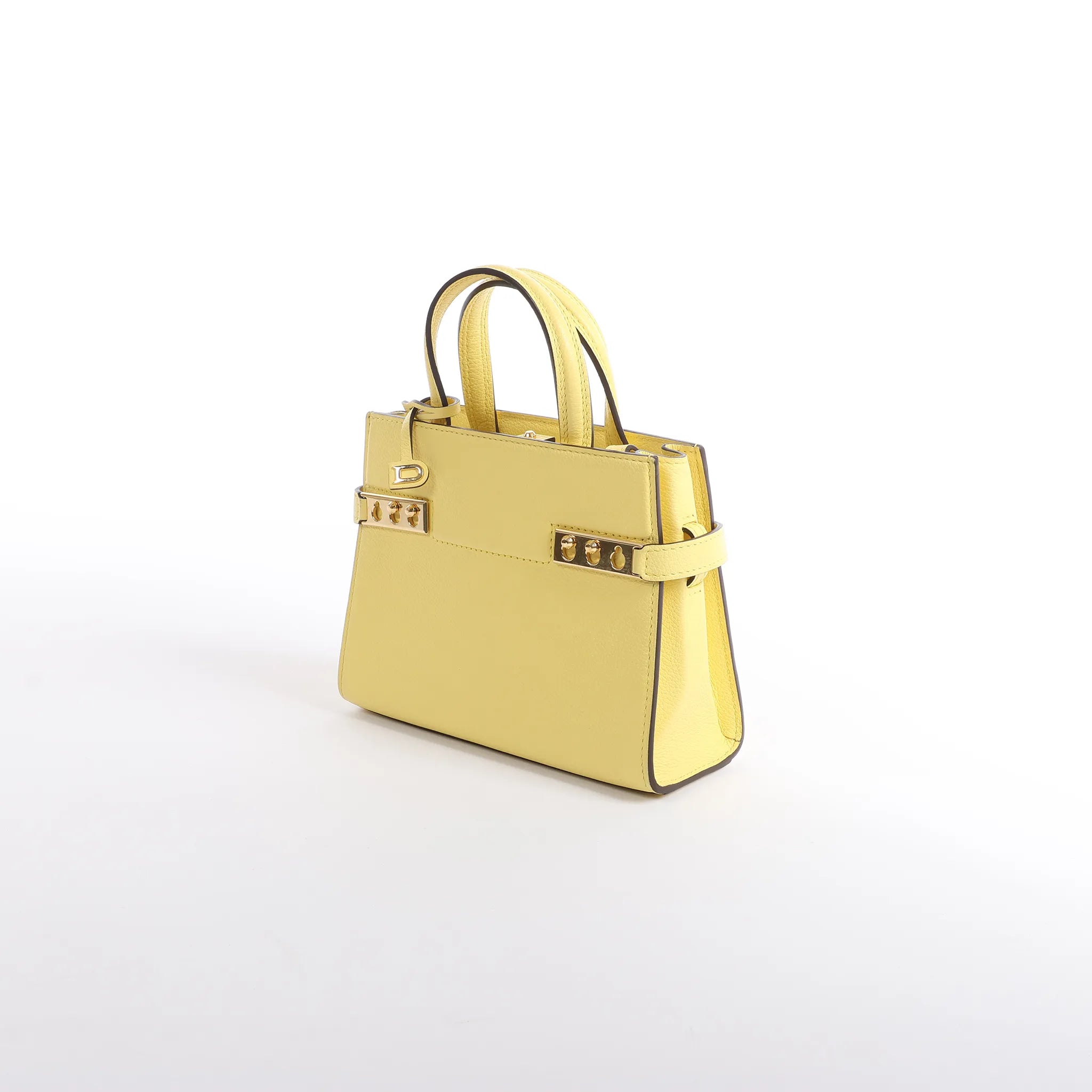 Delvaux Tempête PM Leather 2Way Crossbody Bag in Yellow