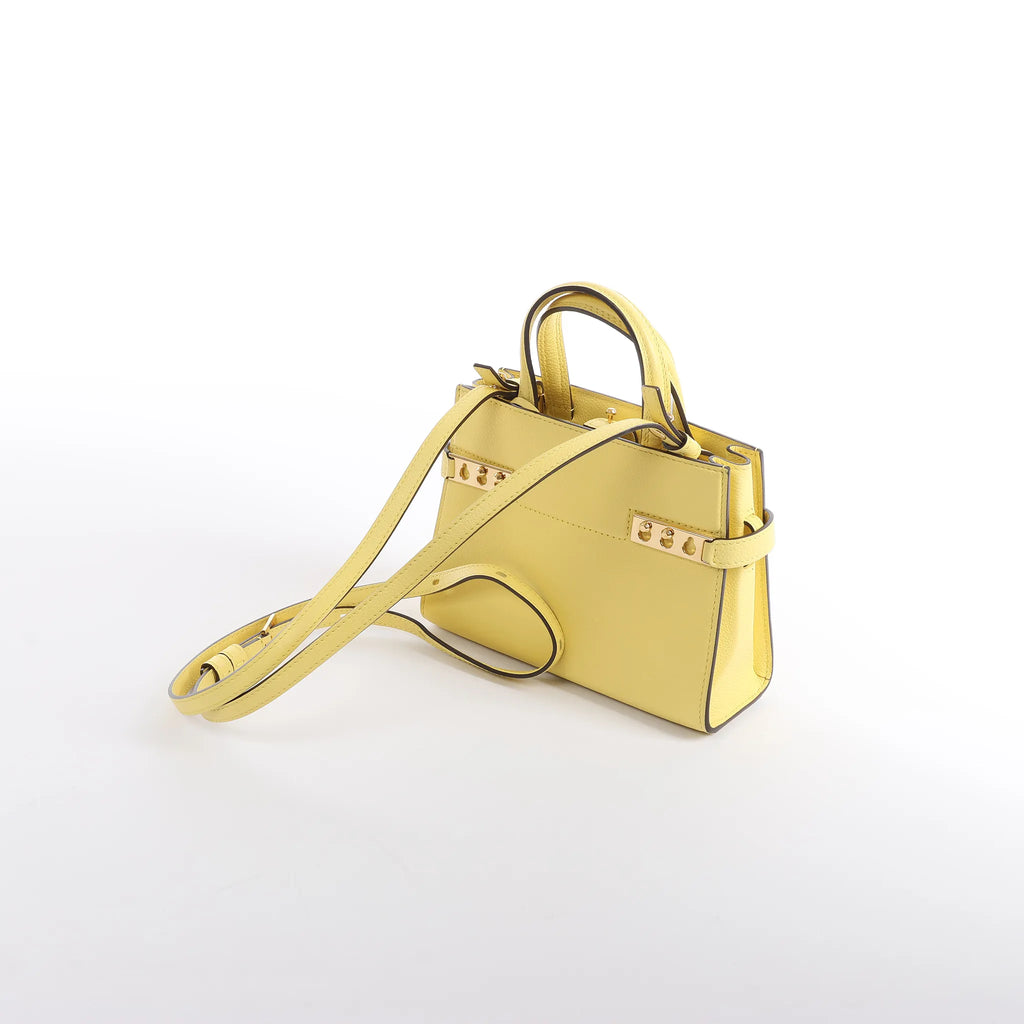 Delvaux Tempête PM Leather 2Way Crossbody Bag in Yellow