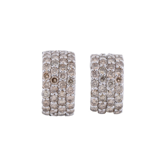 Non Signe / Unsigned Diamond Earrings K18WG 12.5g 2.00/2.00 ct