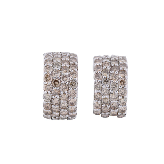 Non Signe / Unsigned Diamond Earrings K18WG 12.5g 2.00/2.00 ct