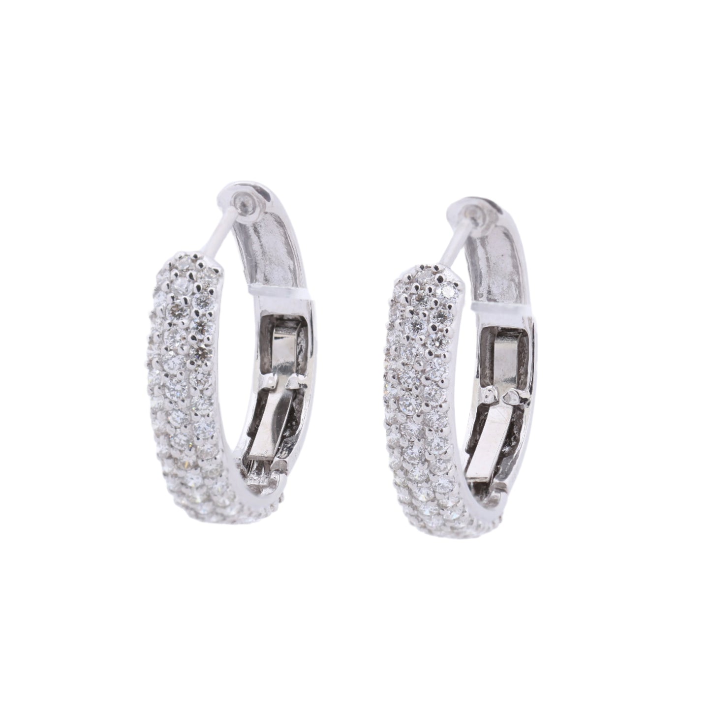 Non Signe / Unsigned Diamond Earrings K18WG 4.4g 1.0 ct