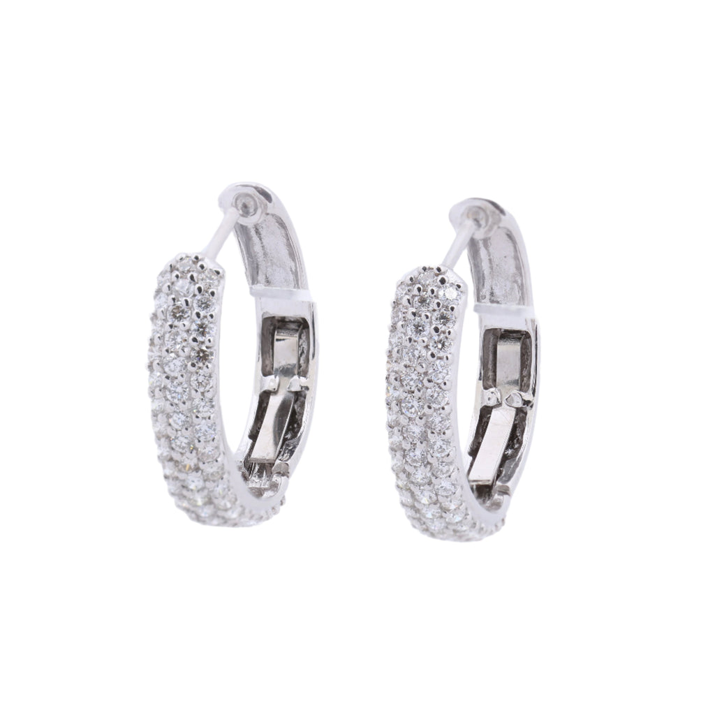 Non Signe / Unsigned Diamond Earrings K18WG 4.4g 1.0 ct