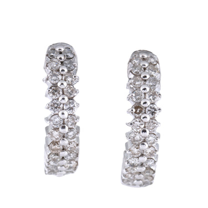 Non Signe / Unsigned Diamond Earrings K18WG 6.5g 0.50/0.50 ct