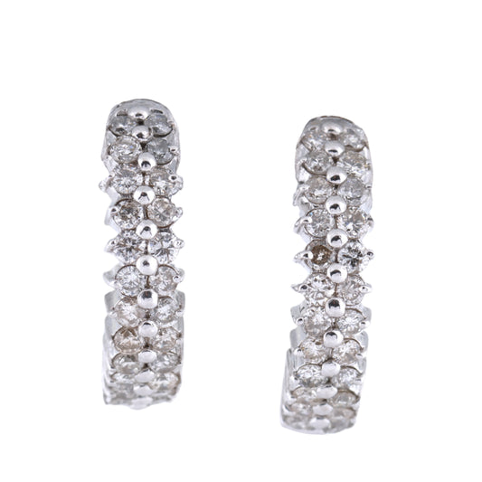 Non Signe / Unsigned Diamond Earrings K18WG 6.5g 0.50/0.50 ct