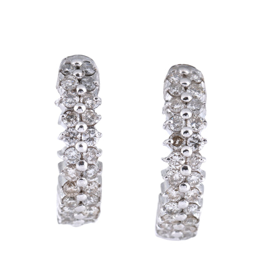 Boucles d'oreilles en diamant non signées, or jaune 18 carats, 6,5 g, 0,50/0,50 ct