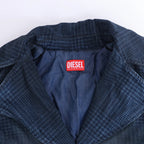 Diesel DE-ALI-S GIACCA Cropped Denim Jacket in Navy Blue, Size XL