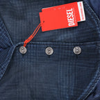 Diesel DE-ALI-S GIACCA Cropped Denim Jacket in Navy Blue, Size XL