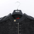 Diesel L-LEOPOL Leather Jacket in Black, Size 46 IT