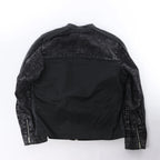 Diesel L-LEOPOL Leather Jacket in Black, Size 46 IT
