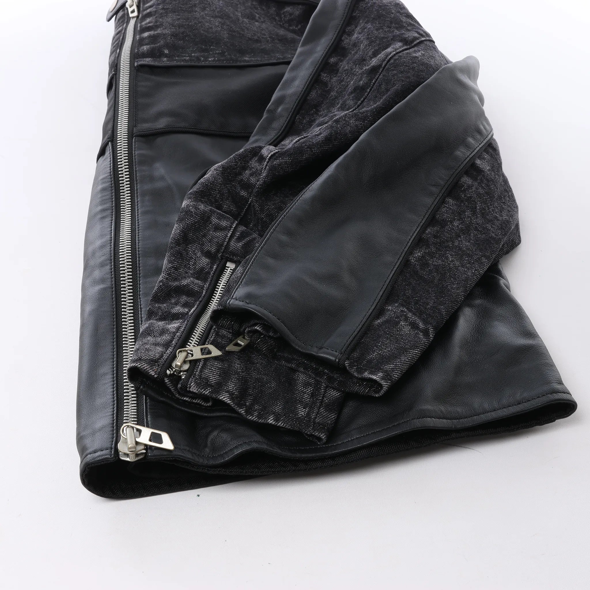 Diesel L-LEOPOL Leather Jacket in Black, Size 46 IT