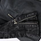 Diesel L-LEOPOL Leather Jacket in Black, Size 46 IT