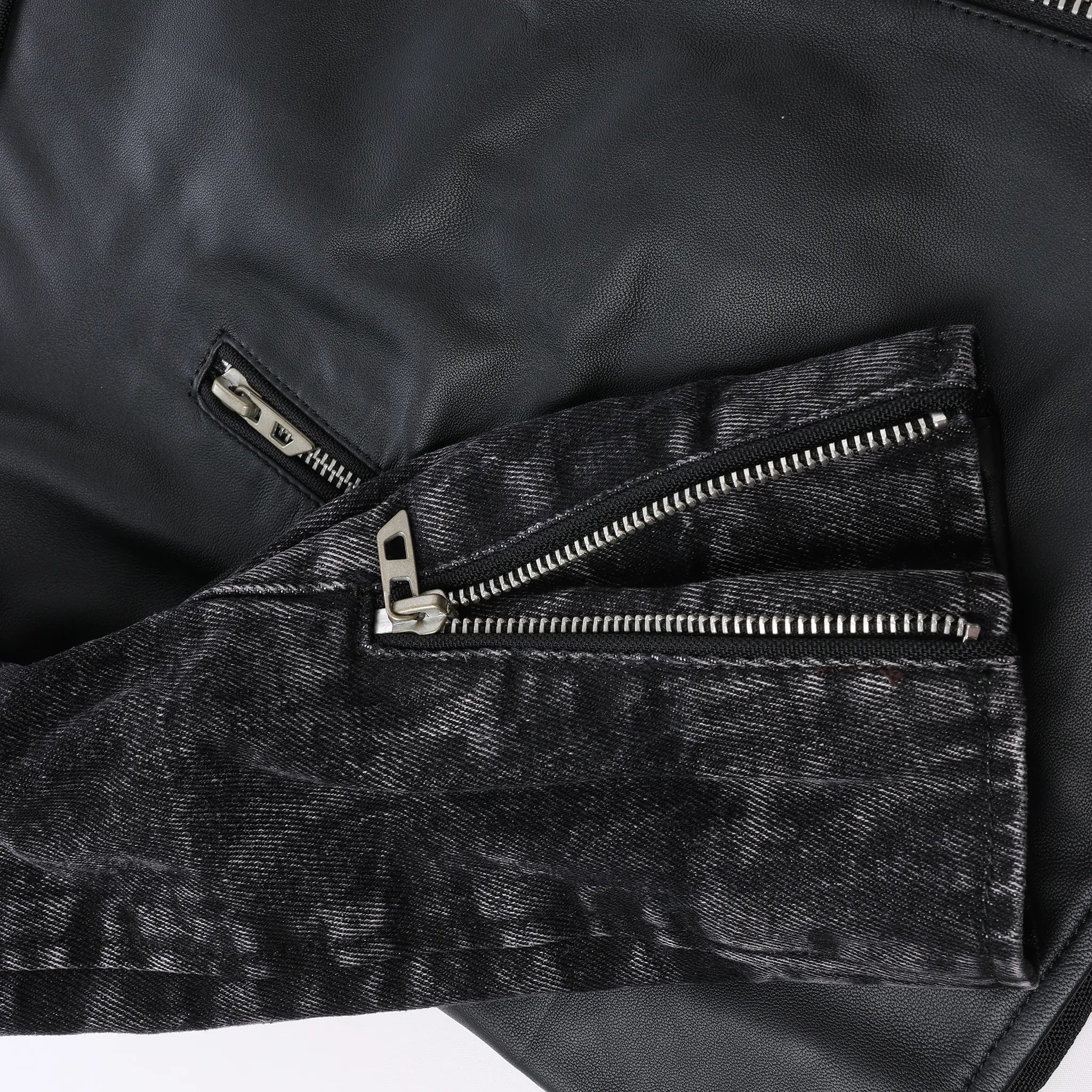 Diesel L-LEOPOL Leather Jacket in Black, Size 46 IT