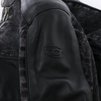 Diesel L-LEOPOL Leather Jacket in Black, Size 46 IT