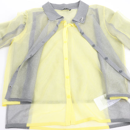 DIESEL Langarmshirt mit Lurex-Details in Gelb, Größe S