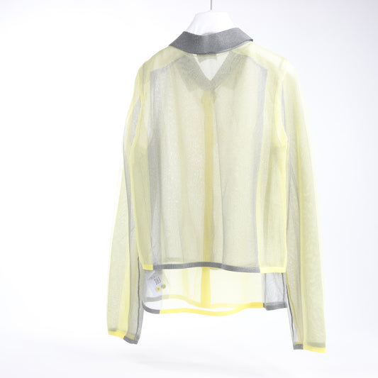 Diesel Lurex-Detail Long-Sleeved Shirt in Yellow, Size S