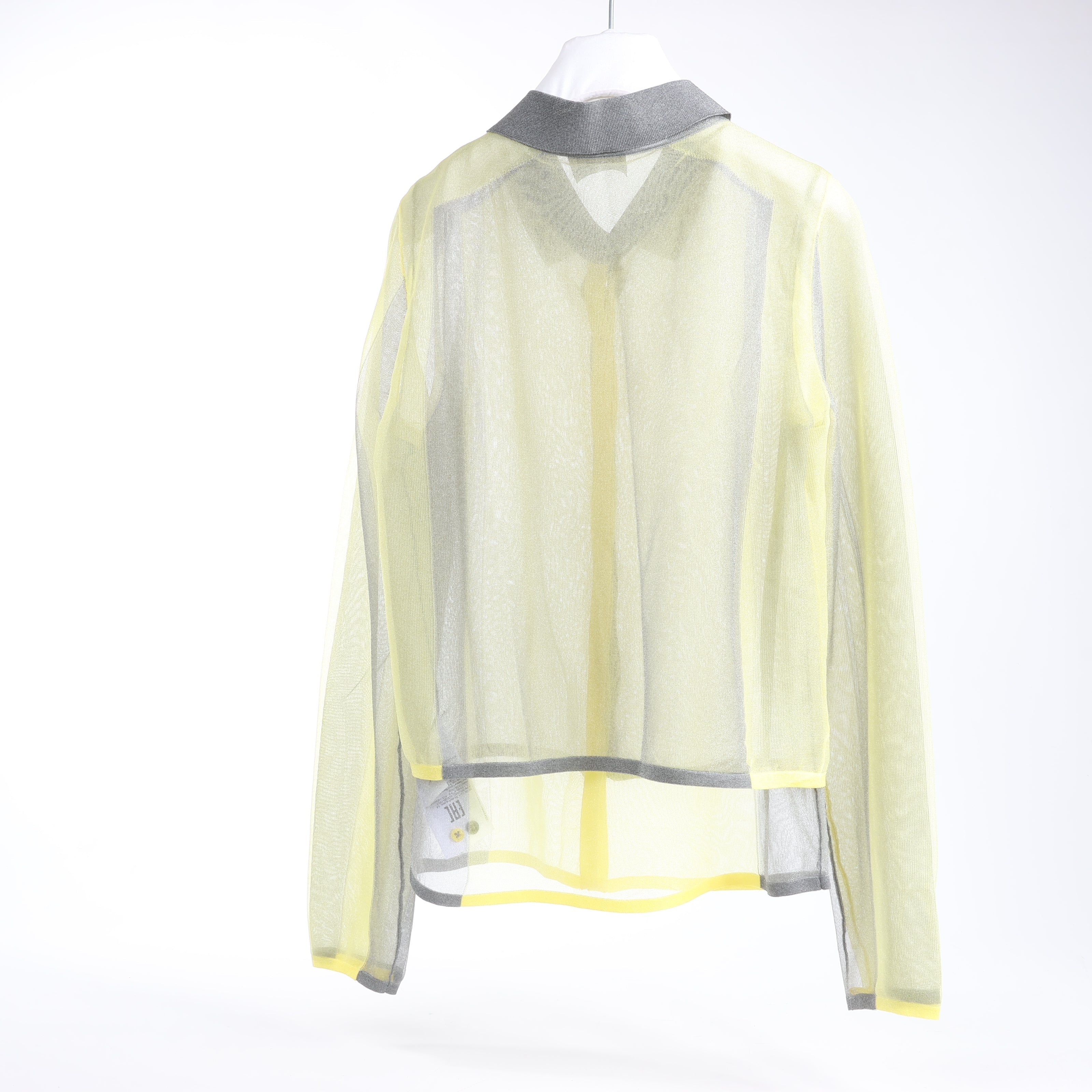 DIESEL Lurex-Detail Long-Sleeved Shirt in Yellow, Size S