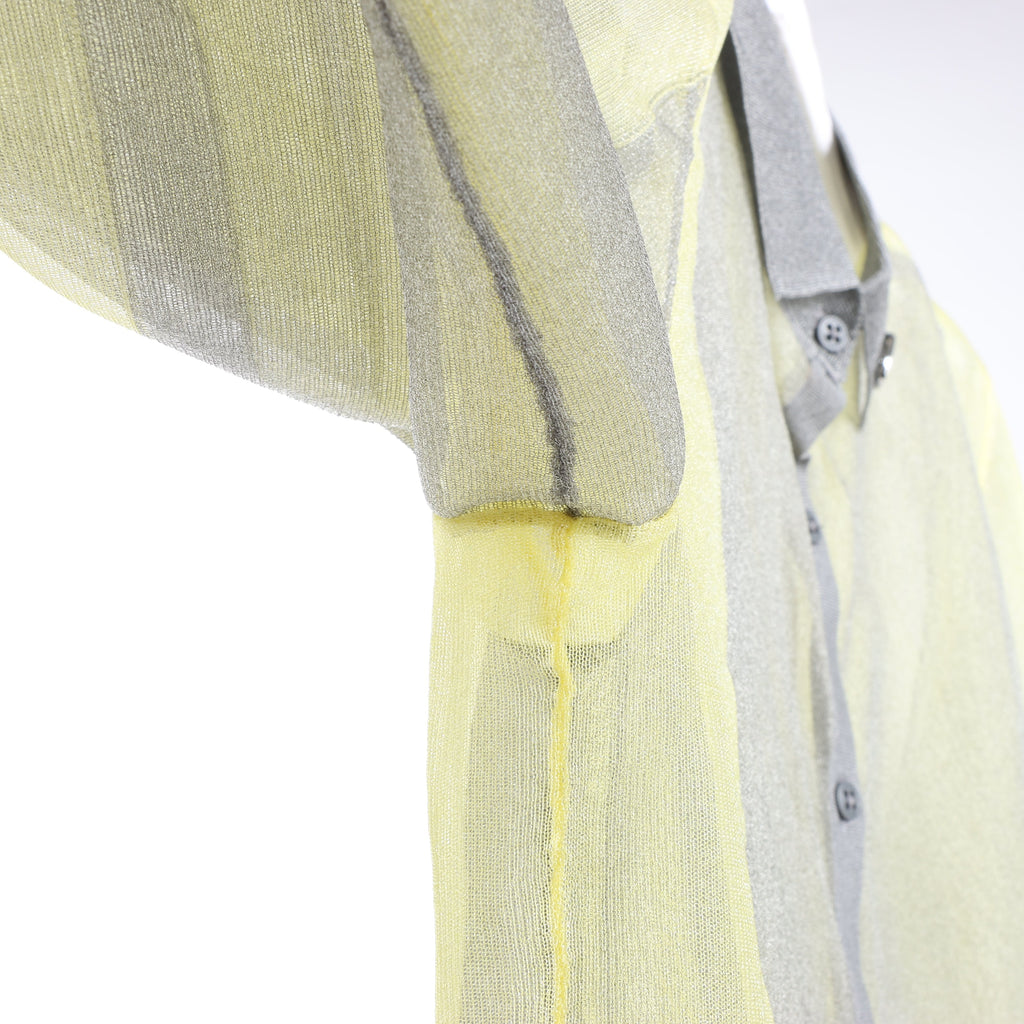 DIESEL Lurex-Detail Long-Sleeved Shirt in Yellow, Size S
