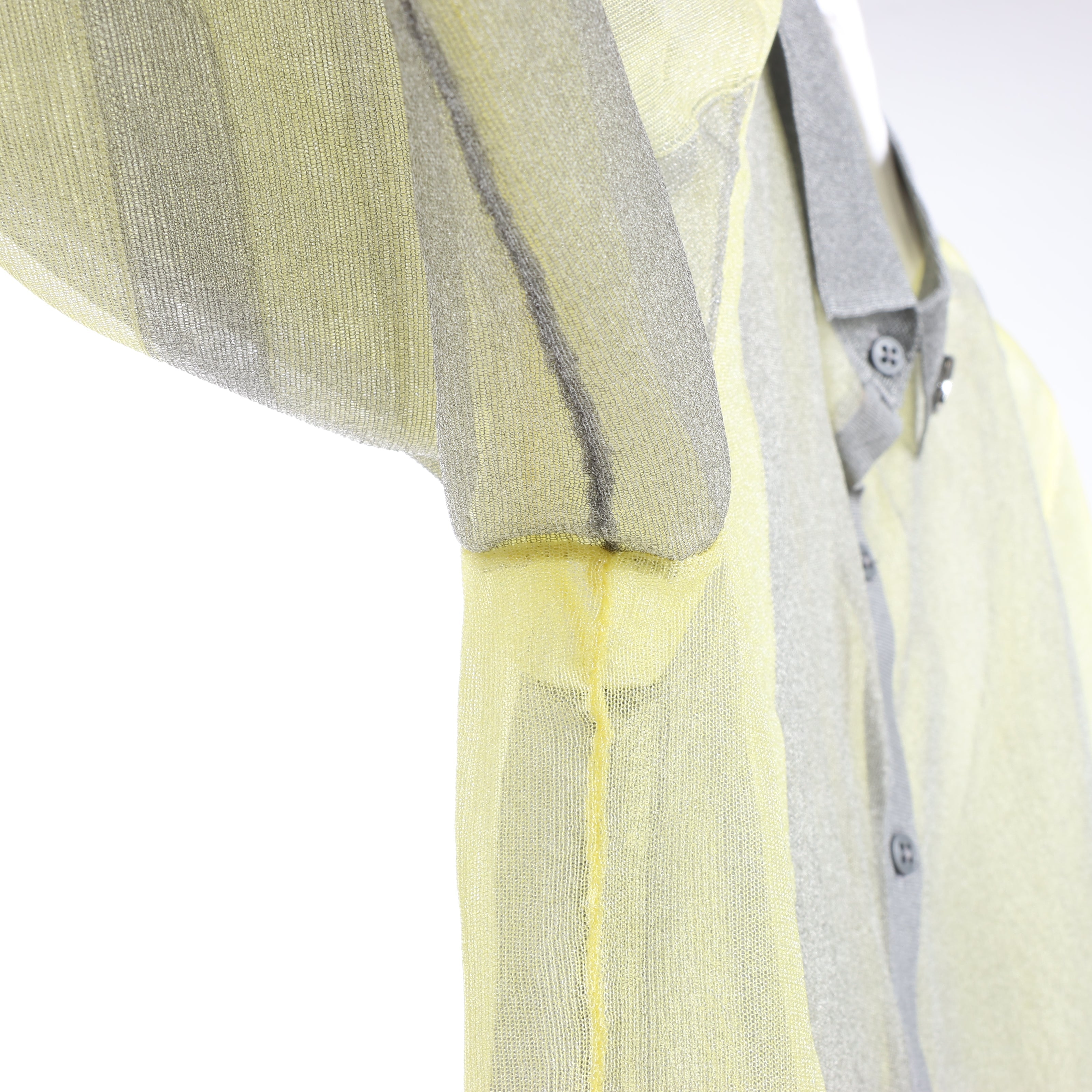 DIESEL Lurex-Detail Long-Sleeved Shirt in Yellow, Size S