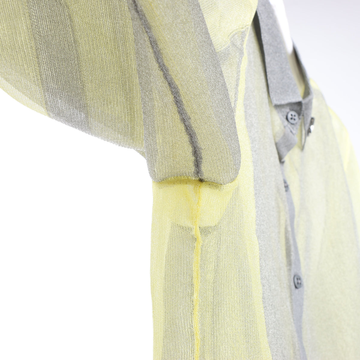 DIESEL Lurex-Detail Long-Sleeved Shirt in Yellow, Size S