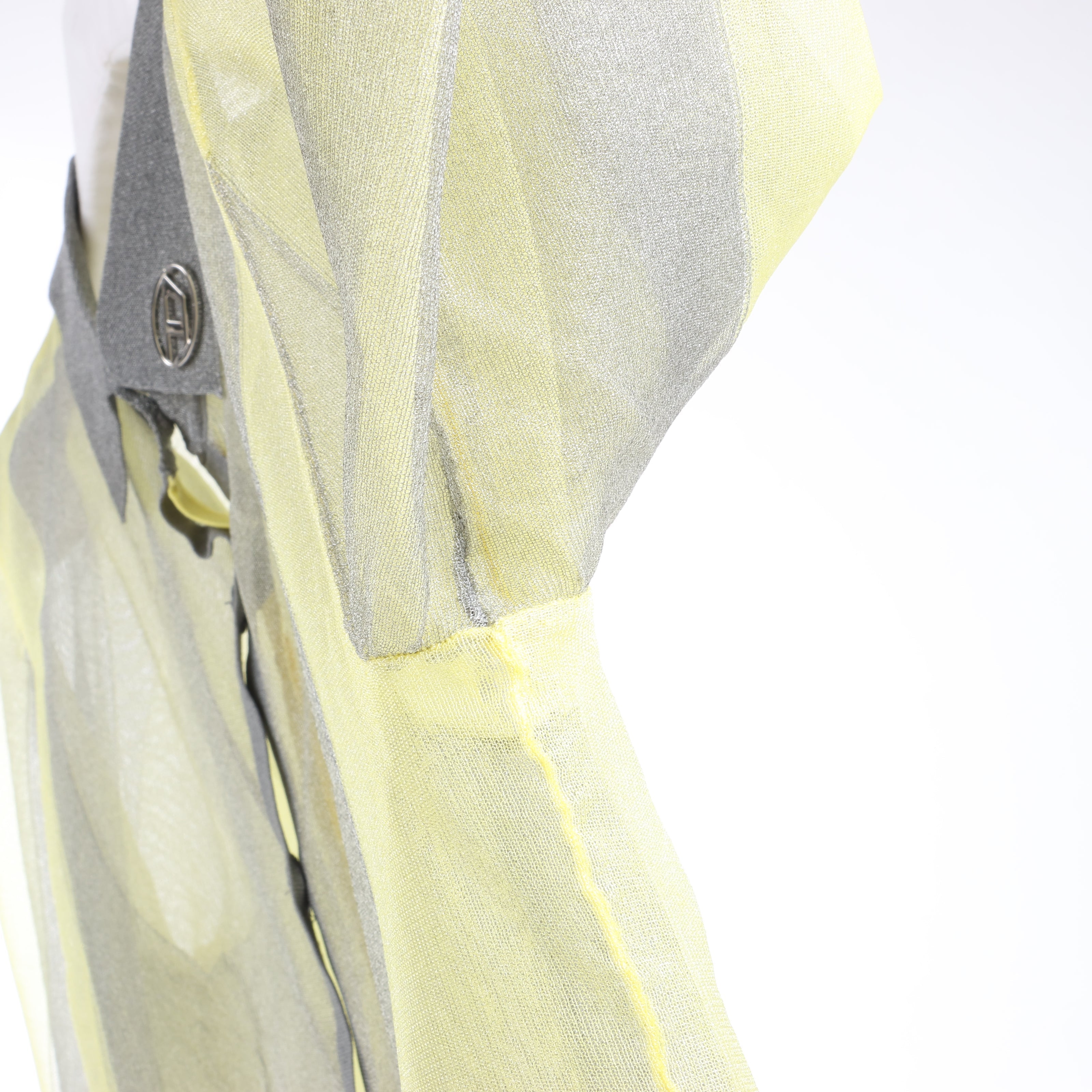 DIESEL Lurex-Detail Long-Sleeved Shirt in Yellow, Size S