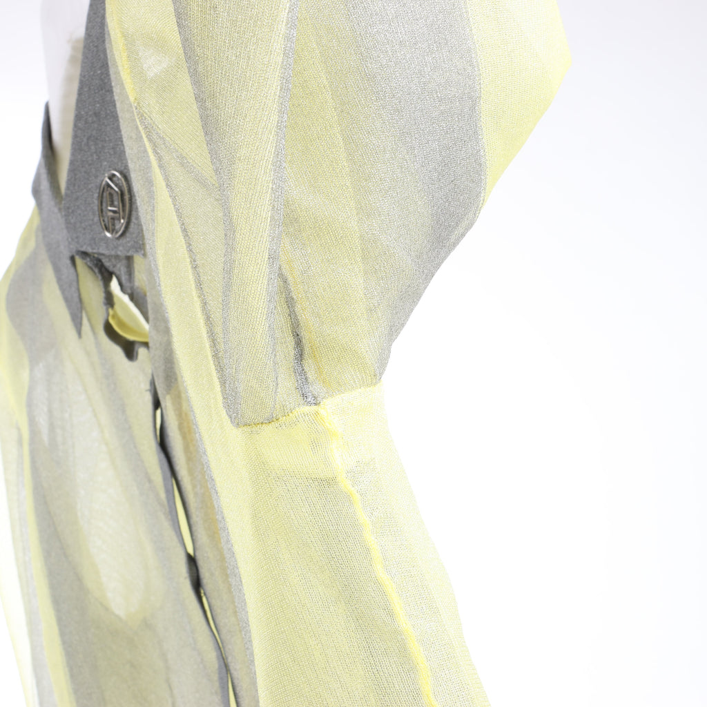 DIESEL Lurex-Detail Long-Sleeved Shirt in Yellow, Size S