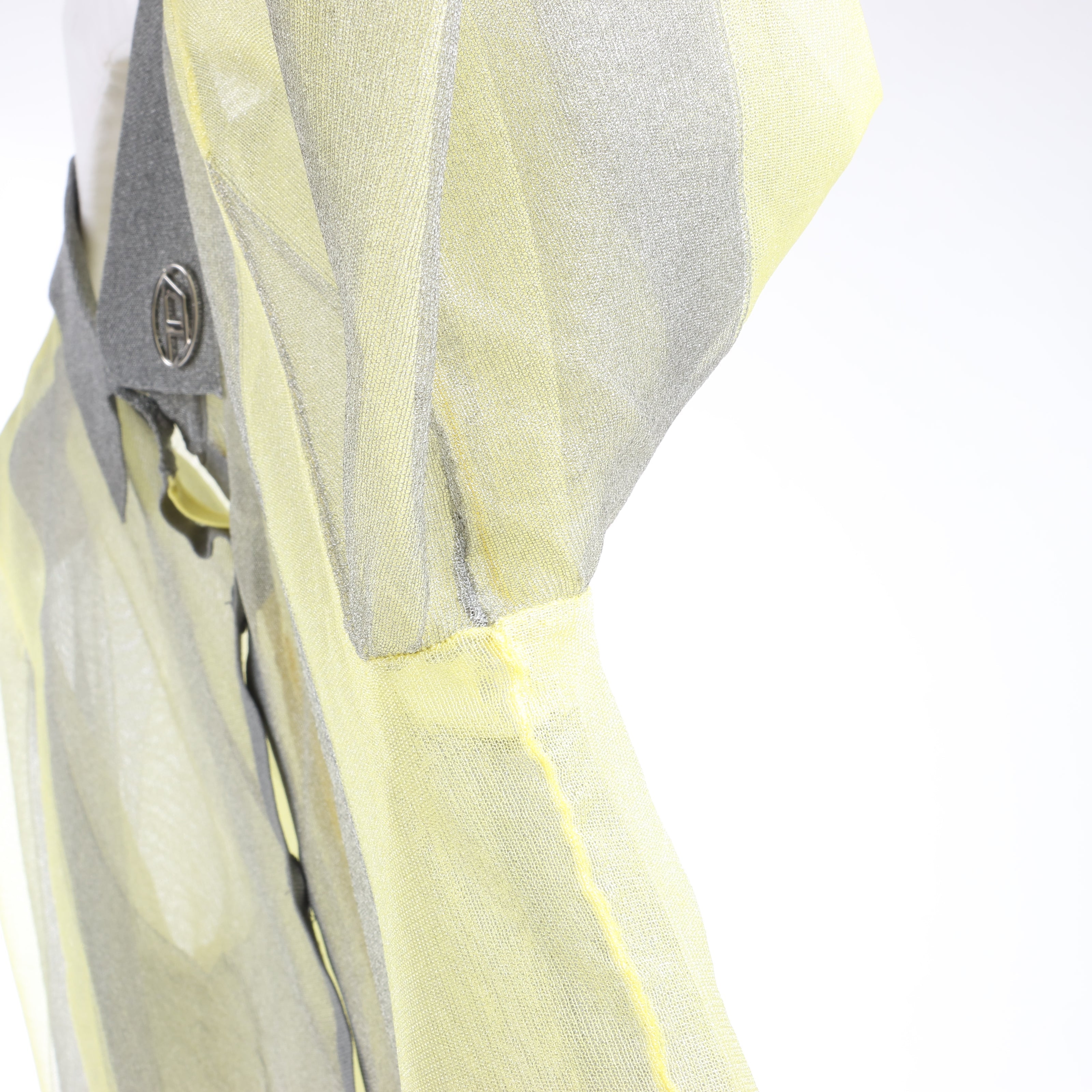 DIESEL Lurex-Detail Long-Sleeved Shirt in Yellow, Size S