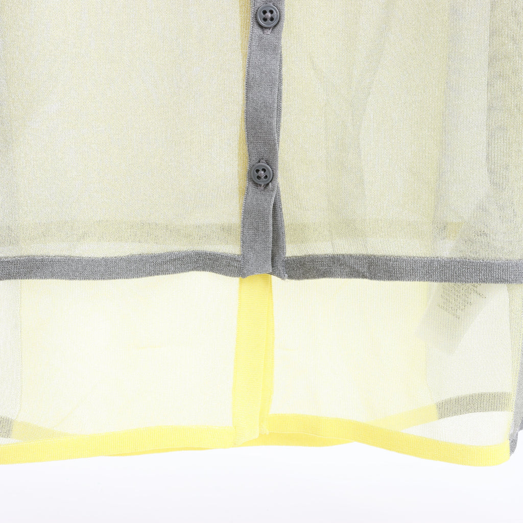 DIESEL Lurex-Detail Long-Sleeved Shirt in Yellow, Size S