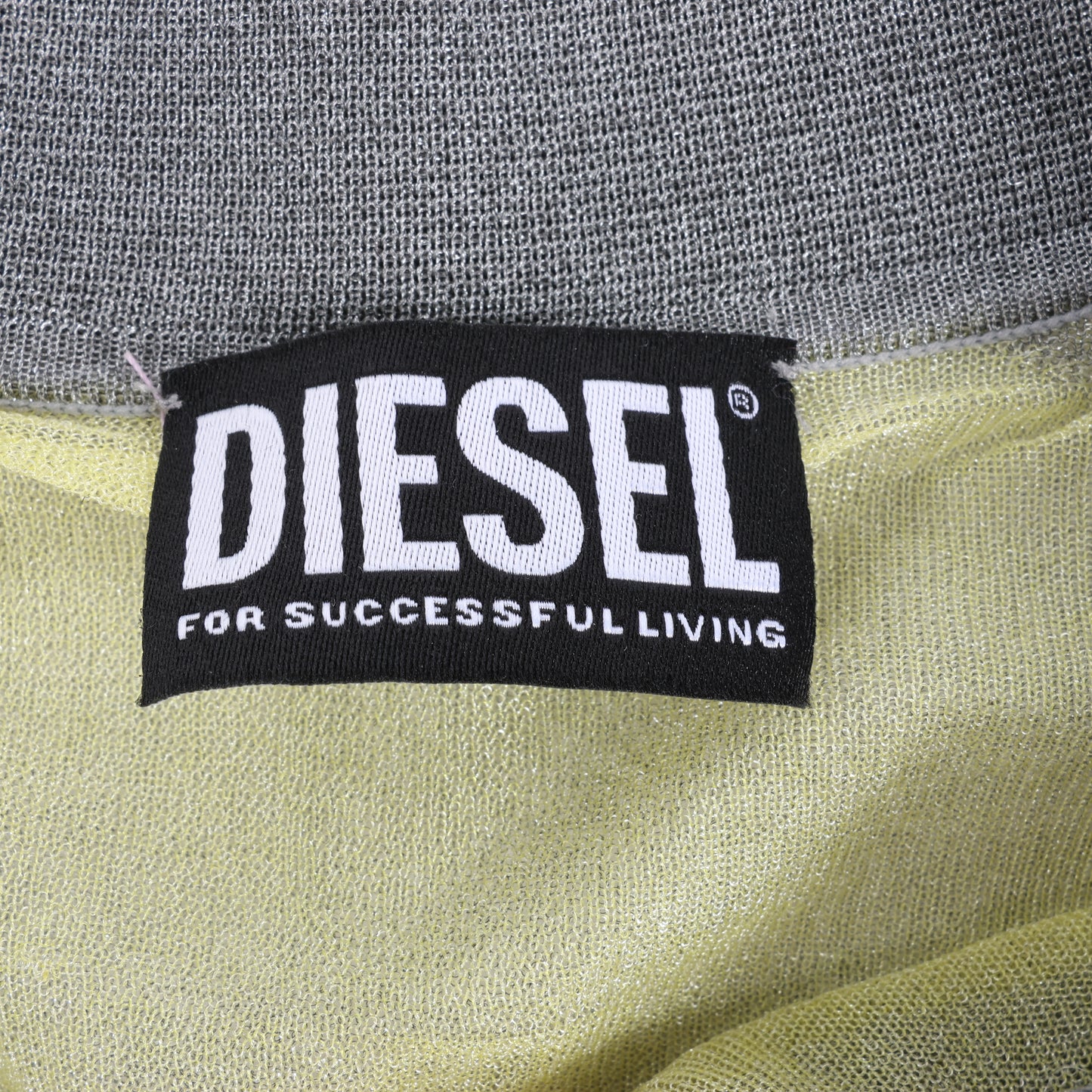 DIESEL Langarmshirt mit Lurex-Details in Gelb, Größe S