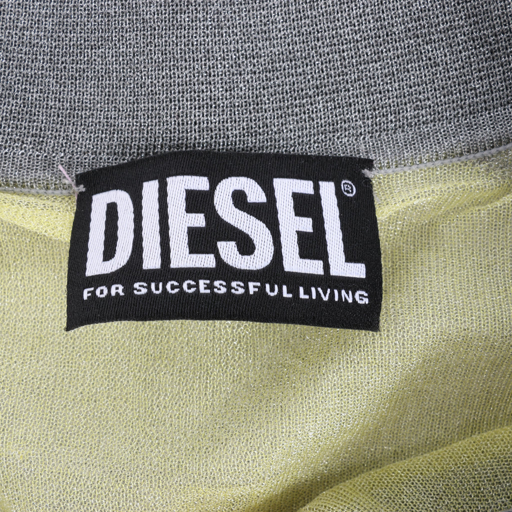 DIESEL Lurex-Detail Long-Sleeved Shirt in Yellow, Size S