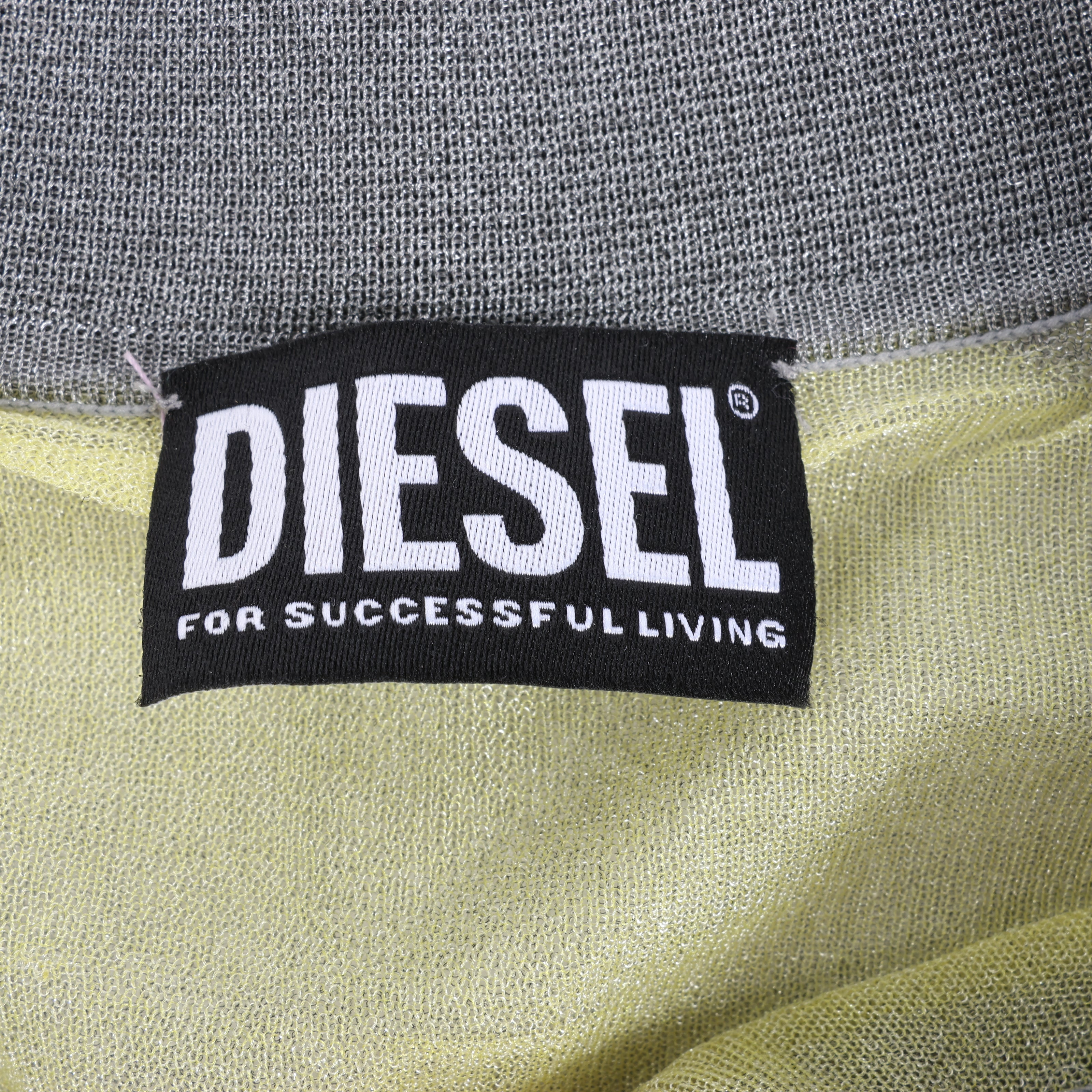 DIESEL Lurex-Detail Long-Sleeved Shirt in Yellow, Size S