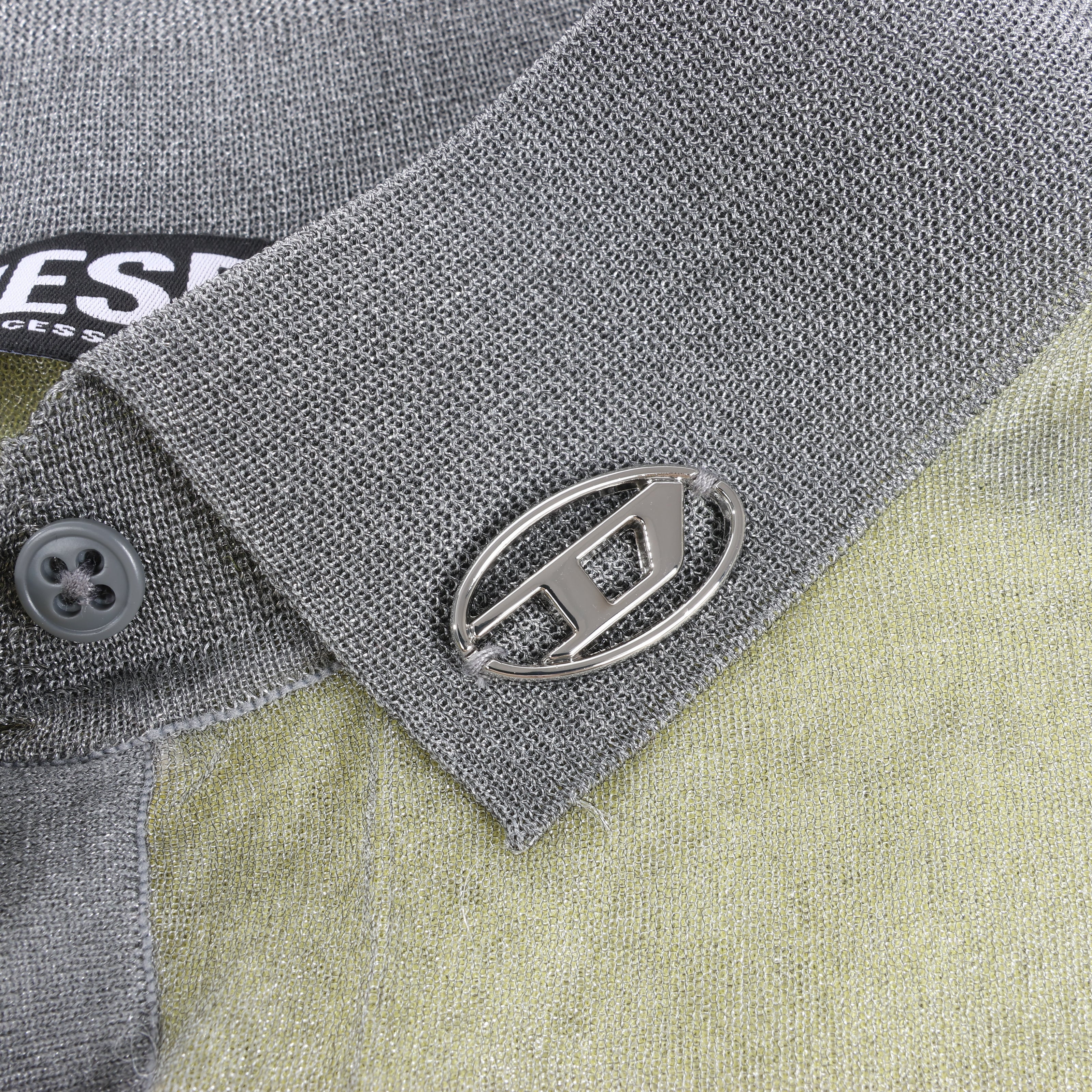 DIESEL Lurex-Detail Long-Sleeved Shirt in Yellow, Size S