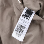 Diesel S-LUKE GIACCA Teddy-fleece Jacket with Graffiti Motif in Brown x Red, Size XXL