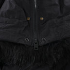 Diesel W-Jorgy Padded Parka Hooded Fluffy Faux-Fur in Black, Size 48 IT